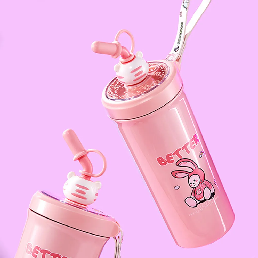 Stainless Steel  Bottle with Sipper and Straw