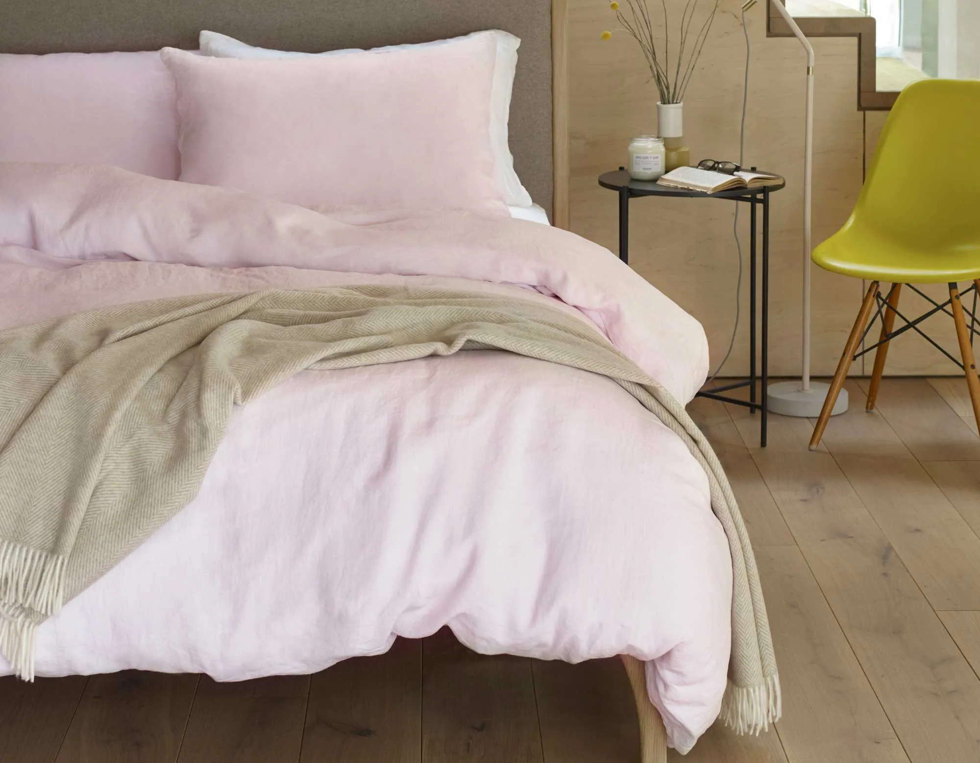 Standard Linen Pillowcase Pair - Soft Pink