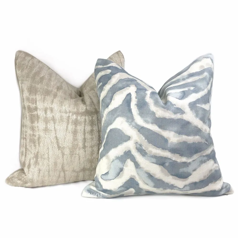 Tadu Slate Gray Watercolor Tiger Animal Stripe Pillow Cover