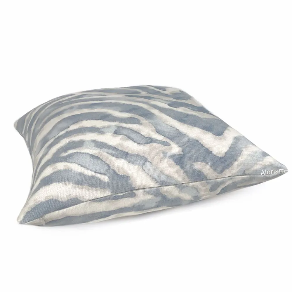 Tadu Slate Gray Watercolor Tiger Animal Stripe Pillow Cover