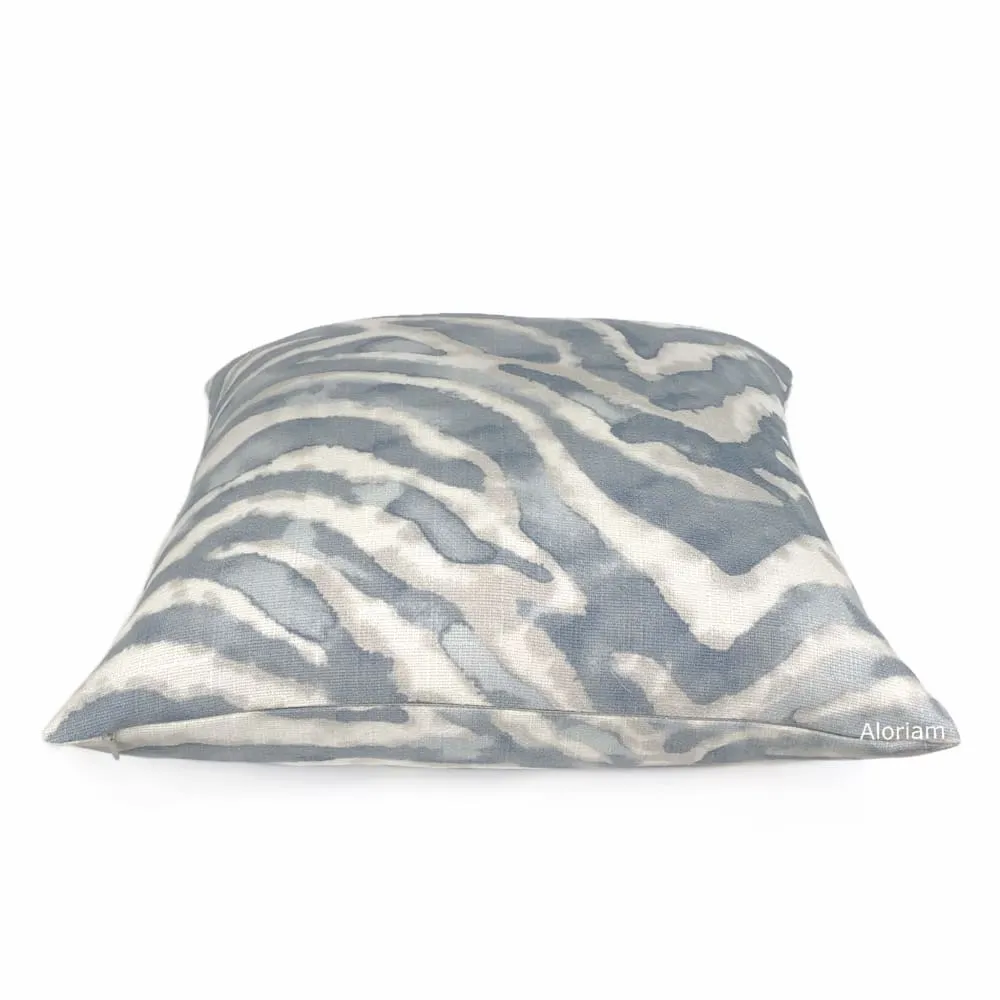 Tadu Slate Gray Watercolor Tiger Animal Stripe Pillow Cover