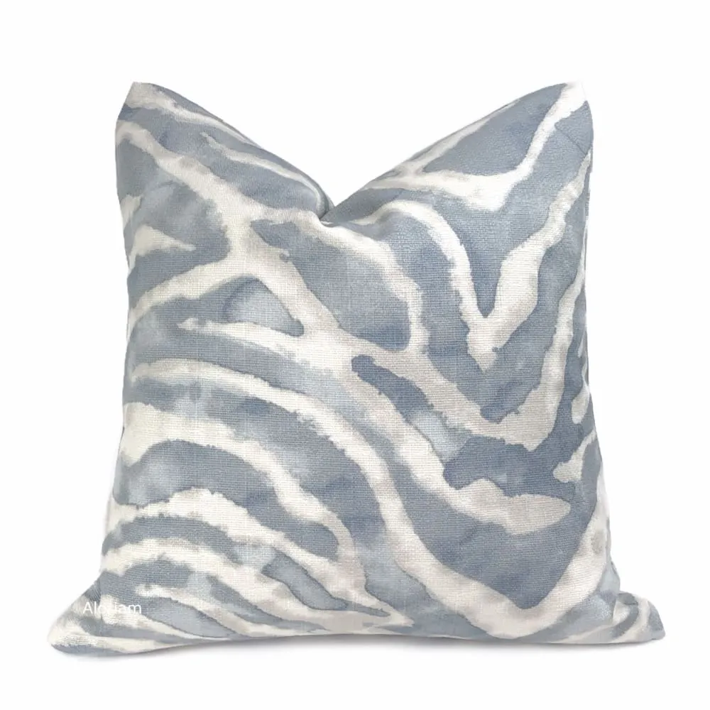 Tadu Slate Gray Watercolor Tiger Animal Stripe Pillow Cover