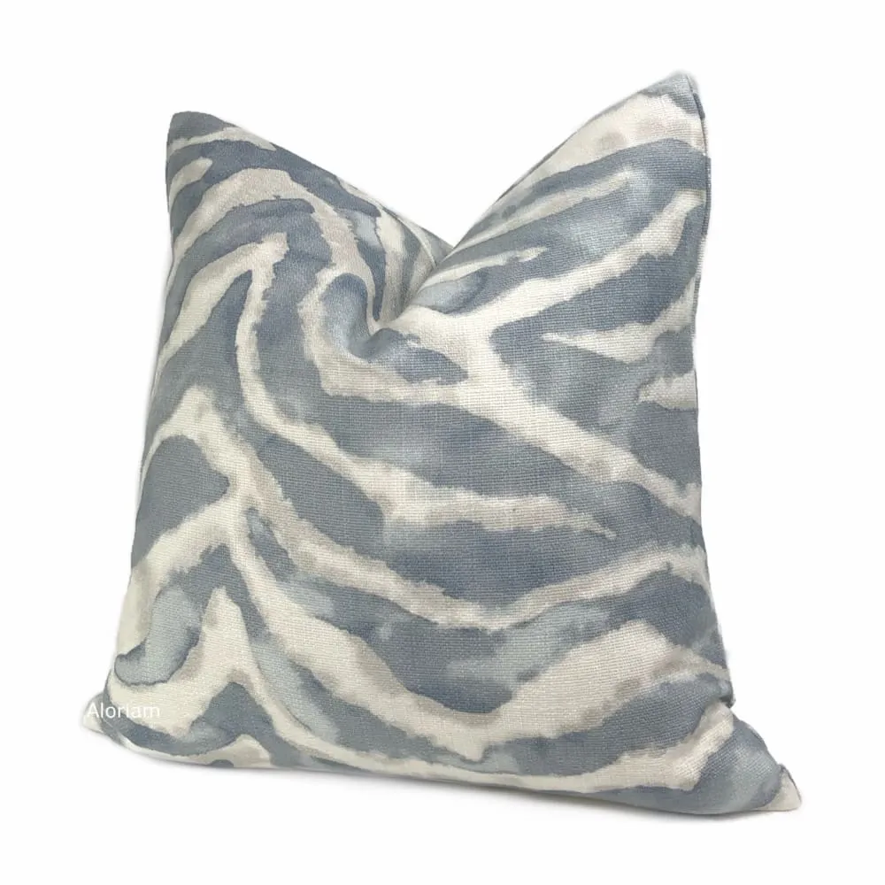 Tadu Slate Gray Watercolor Tiger Animal Stripe Pillow Cover