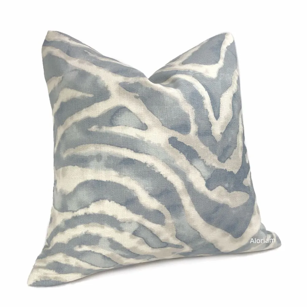 Tadu Slate Gray Watercolor Tiger Animal Stripe Pillow Cover