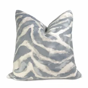 Tadu Slate Gray Watercolor Tiger Animal Stripe Pillow Cover