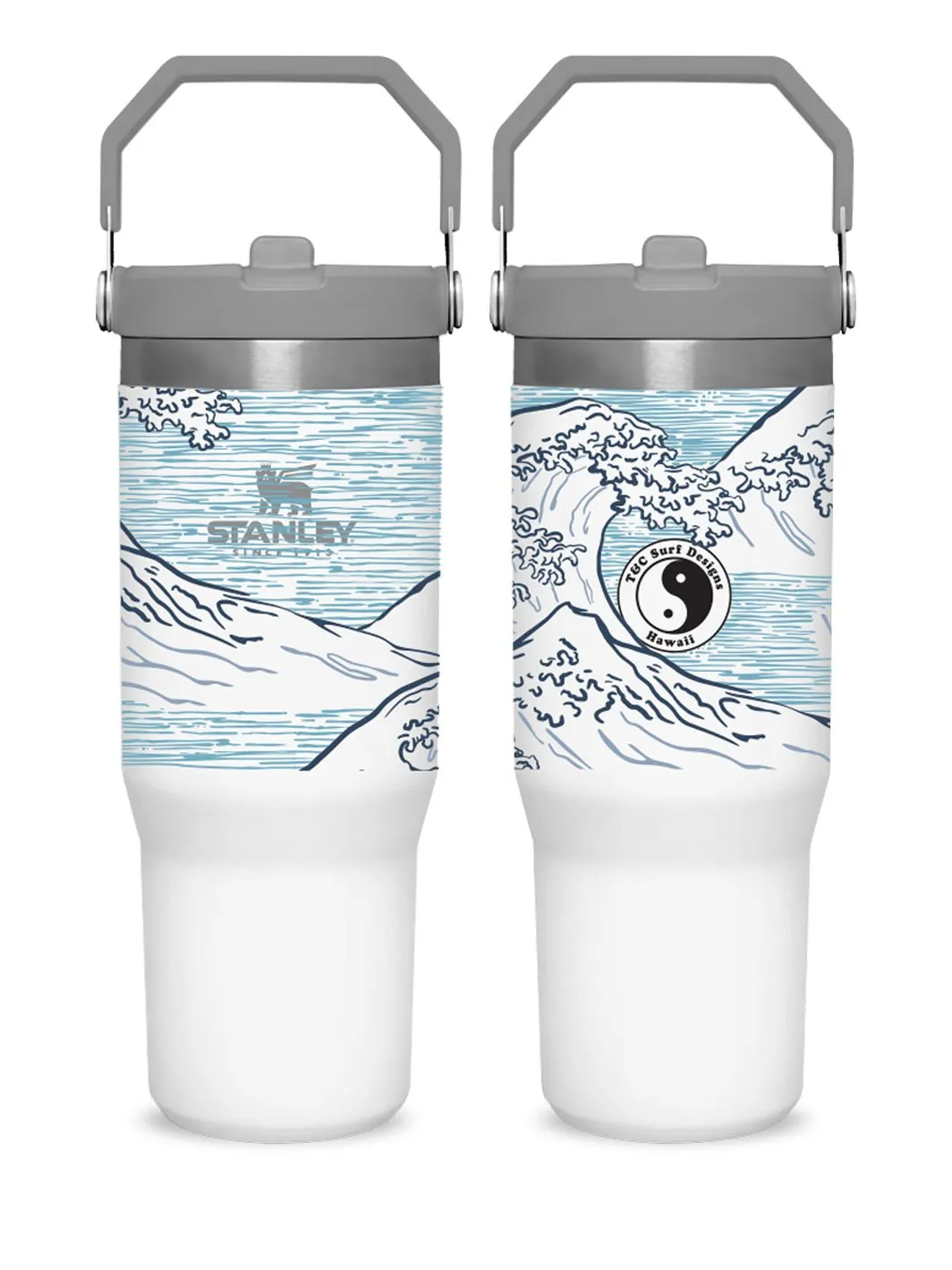 T&C Surf 30 oz Stoked Hokusai Stanley The IcefIow™ Flip Straw Tumbler