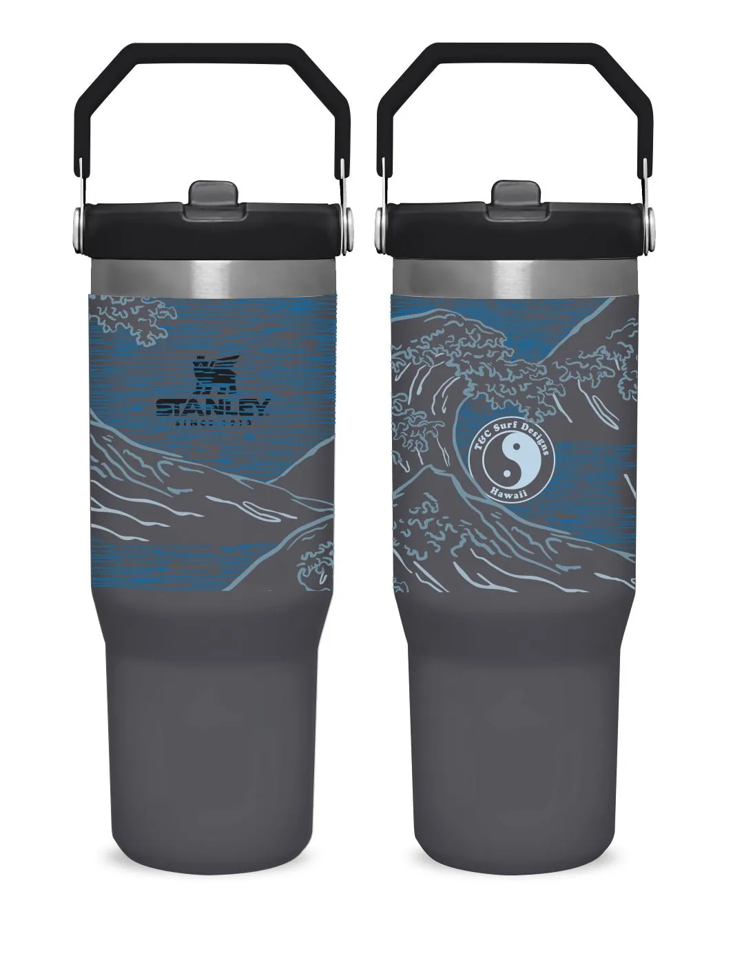 T&C Surf 30 oz Stoked Hokusai Stanley The IcefIow™ Flip Straw Tumbler