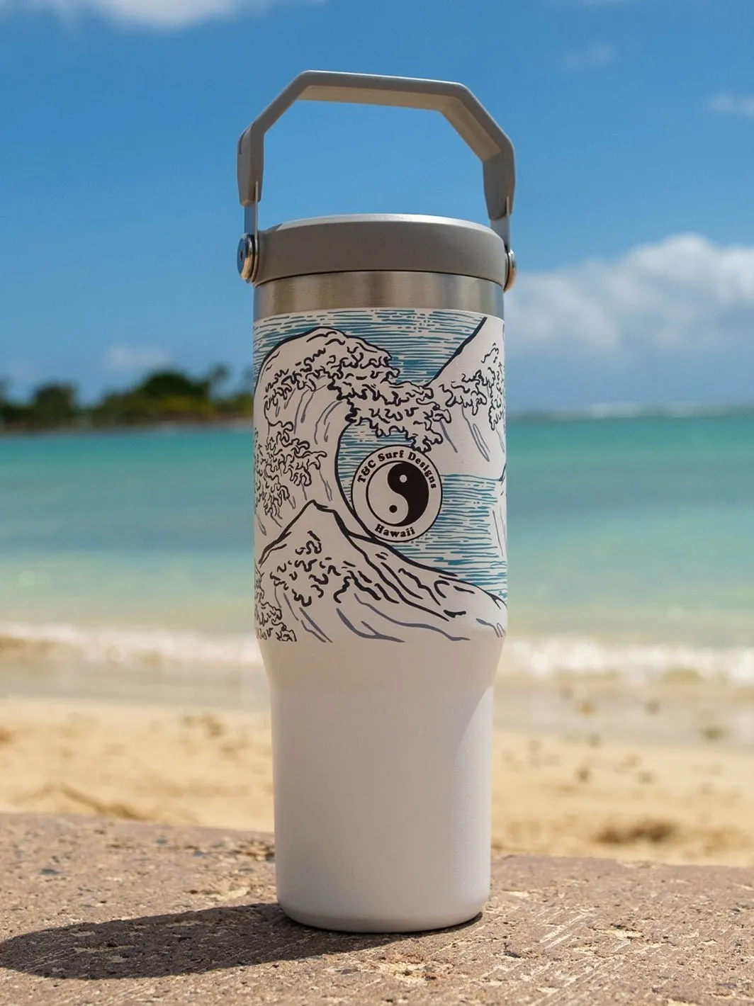 T&C Surf 30 oz Stoked Hokusai Stanley The IcefIow™ Flip Straw Tumbler