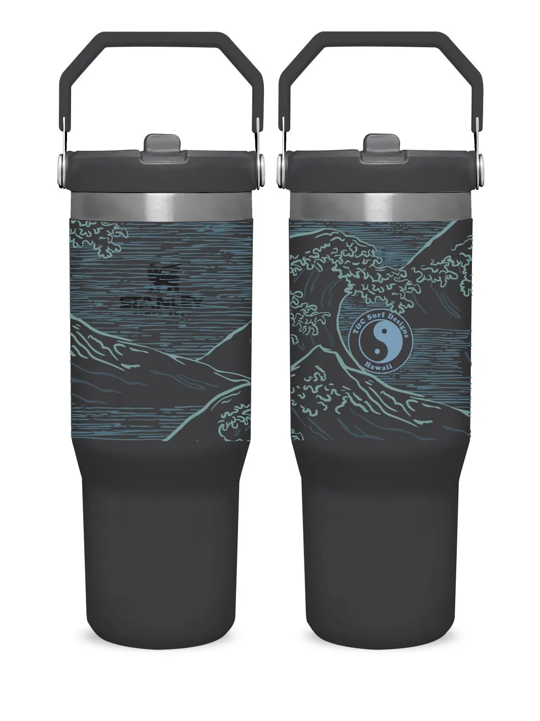 T&C Surf 30 oz Stoked Hokusai Stanley The IcefIow™ Flip Straw Tumbler