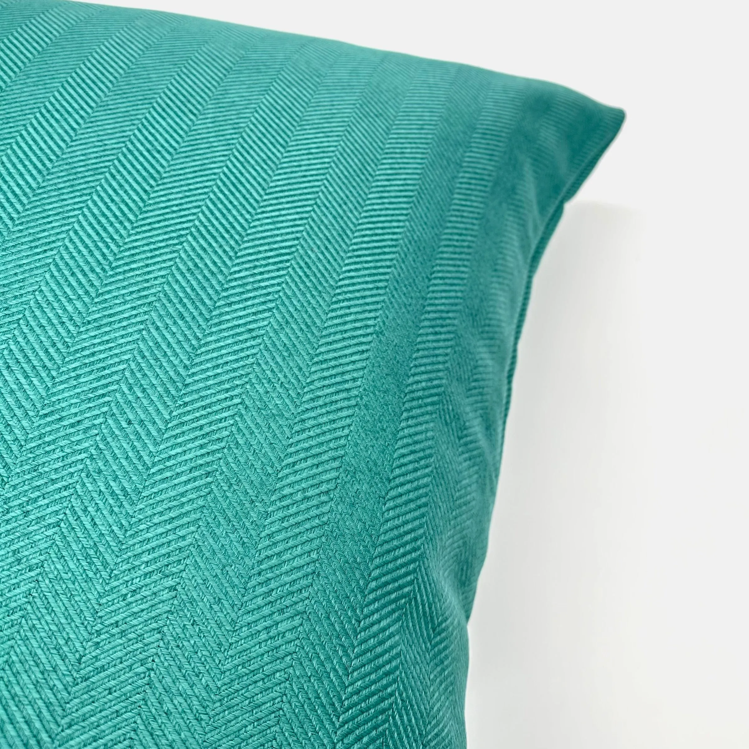 Teal Mid Century Herringbone Throw Pillow Cover 22x22