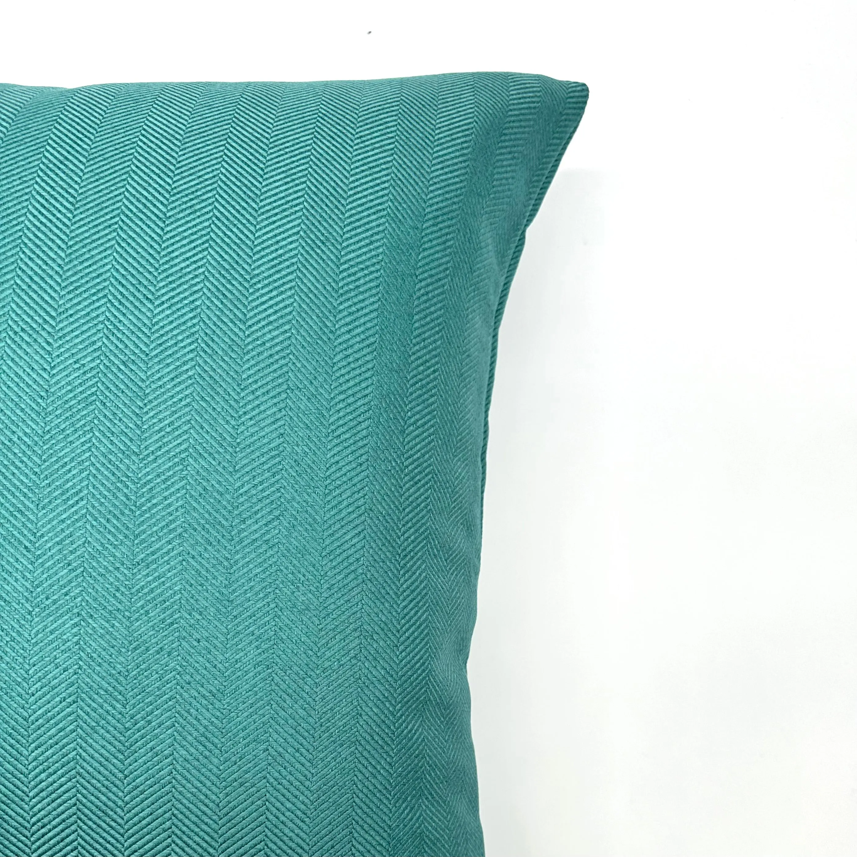 Teal Mid Century Herringbone Throw Pillow Cover 22x22