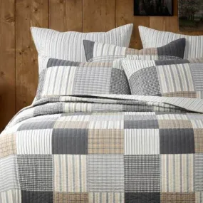 Ticking Quilted Coverlet