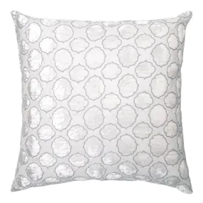 Tile White & Grey Velvet Appliqué Pillow