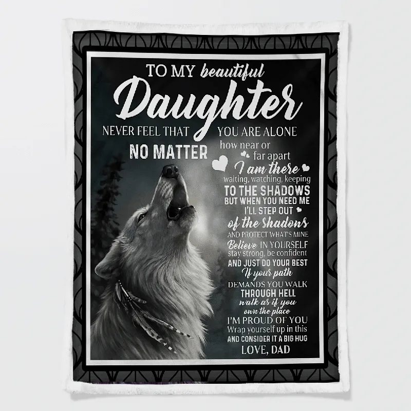 To My Daughter - From Dad - Wolf A302 - Premium Blanket