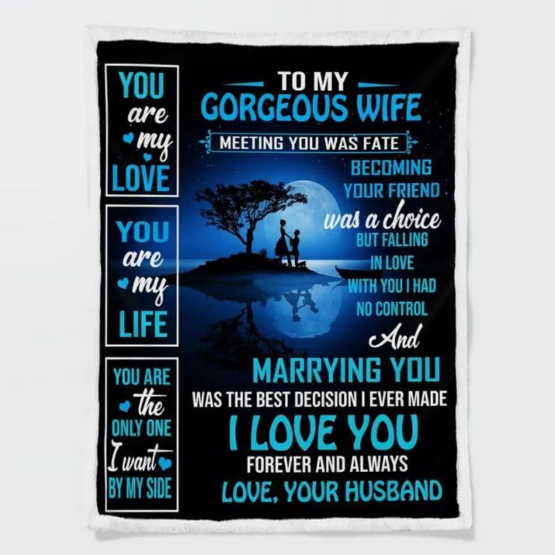 To My Wife - From Husband - Coupleblanket - A332 - Premium Blanket