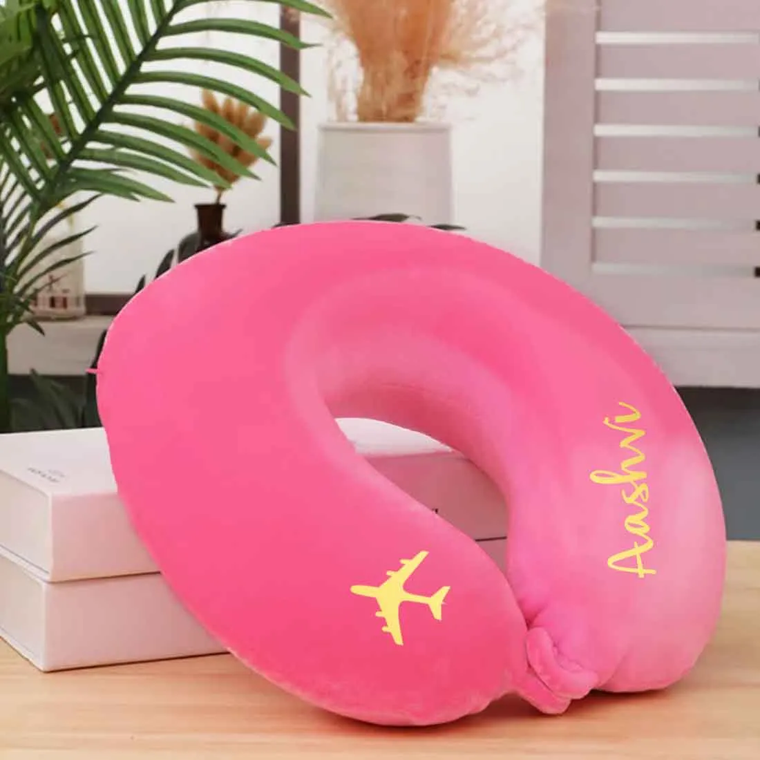 Travel Neck Pillow with Name-Memory foam Airplane Pillow