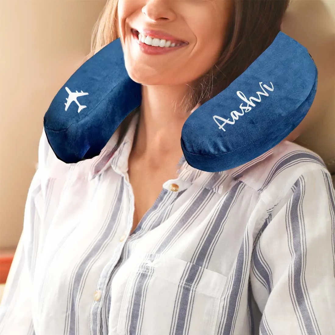 Travel Neck Pillow with Name-Memory foam Airplane Pillow