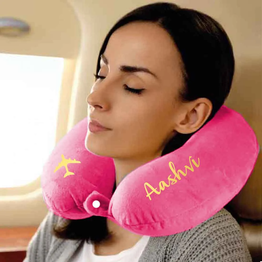 Travel Neck Pillow with Name-Memory foam Airplane Pillow