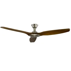 Trident DC Ceiling Fan High Airflow – Satin Nickel with Dark Walnut Blades 70″