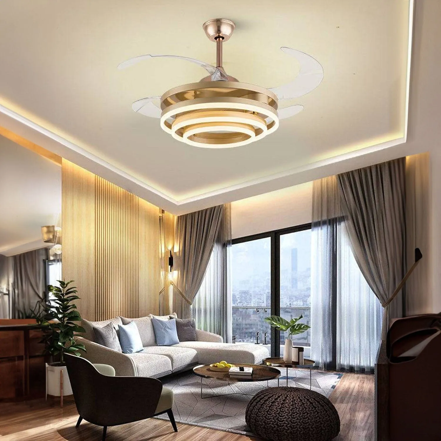 Trinity Nezha Chandelier Ceiling Fan with Remote Control