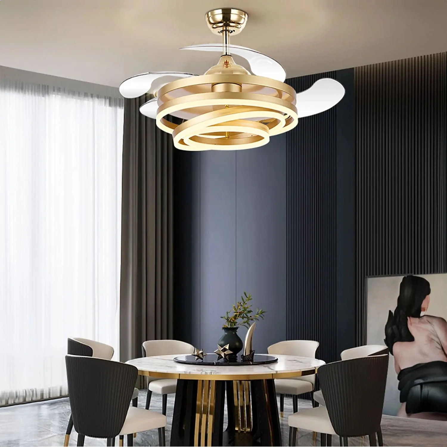 Trinity Nezha Chandelier Ceiling Fan with Remote Control