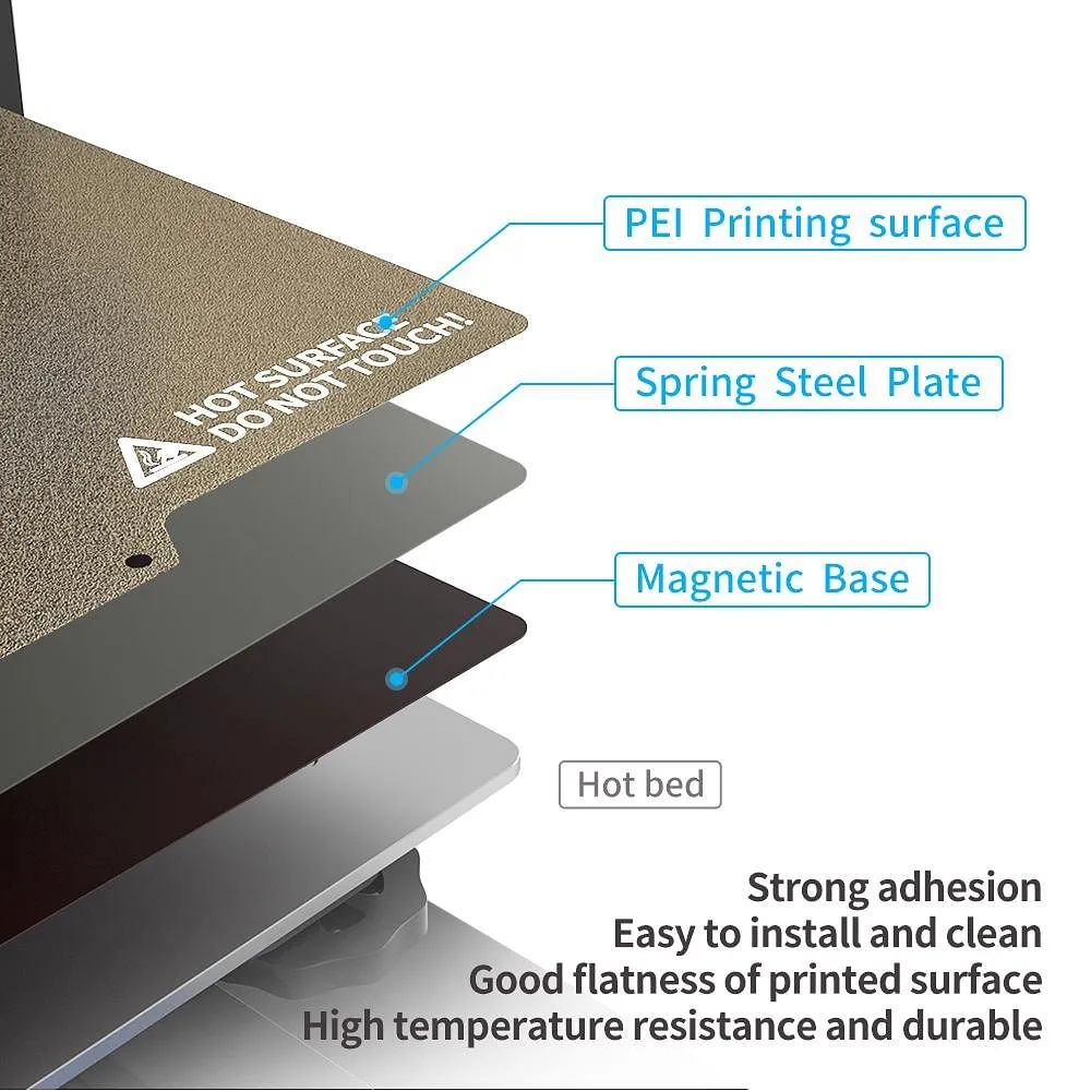 Tronxy 3D Printer Magnetic Removal Spring Steel PEI Build Plate 220-800mm