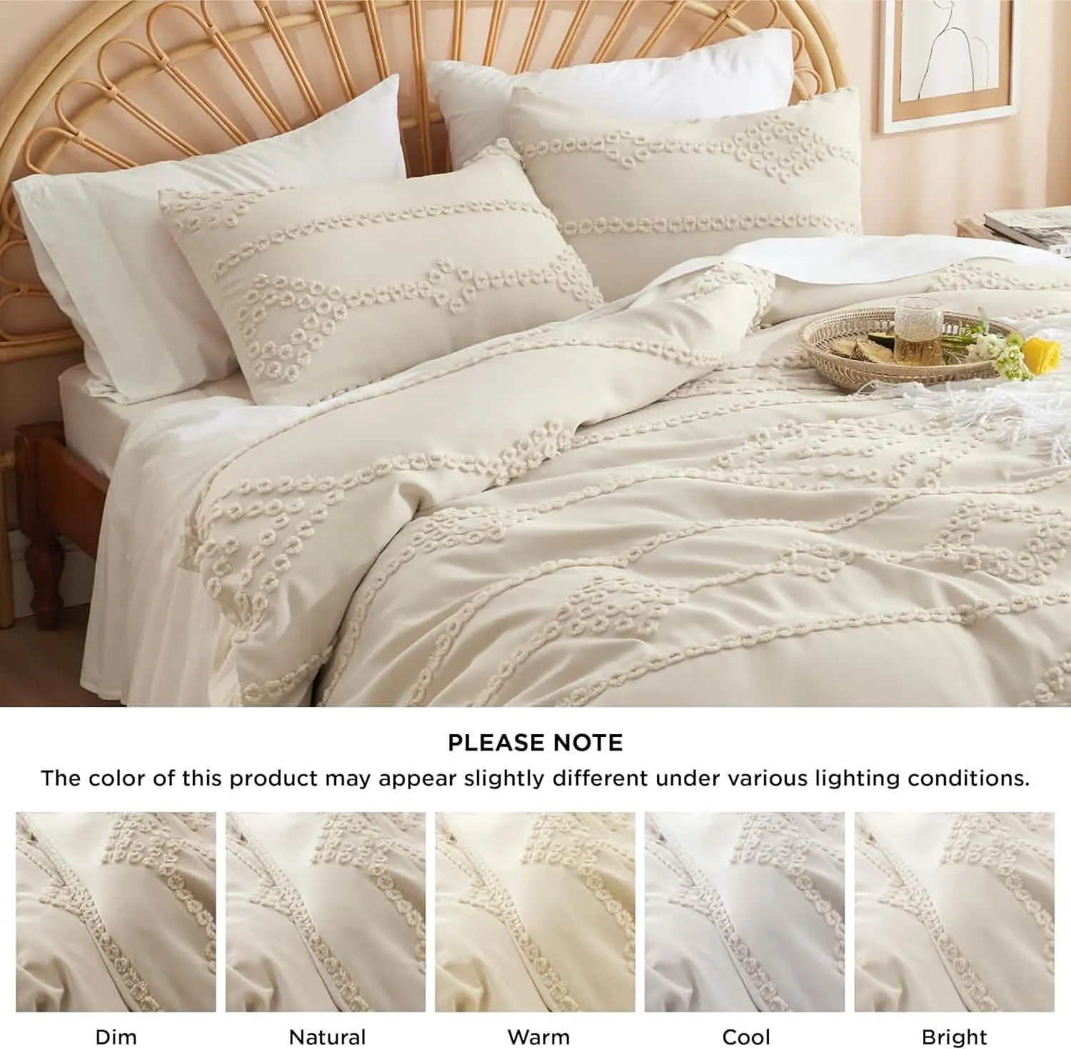 Tufted Embroidery Duvet Cover Set