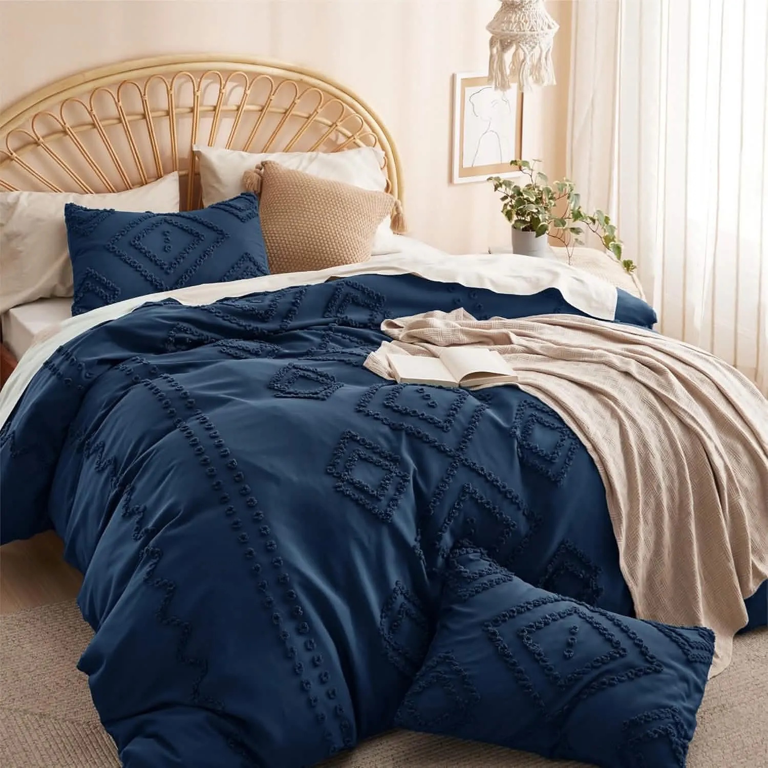 Tufted Embroidery Duvet Cover Set