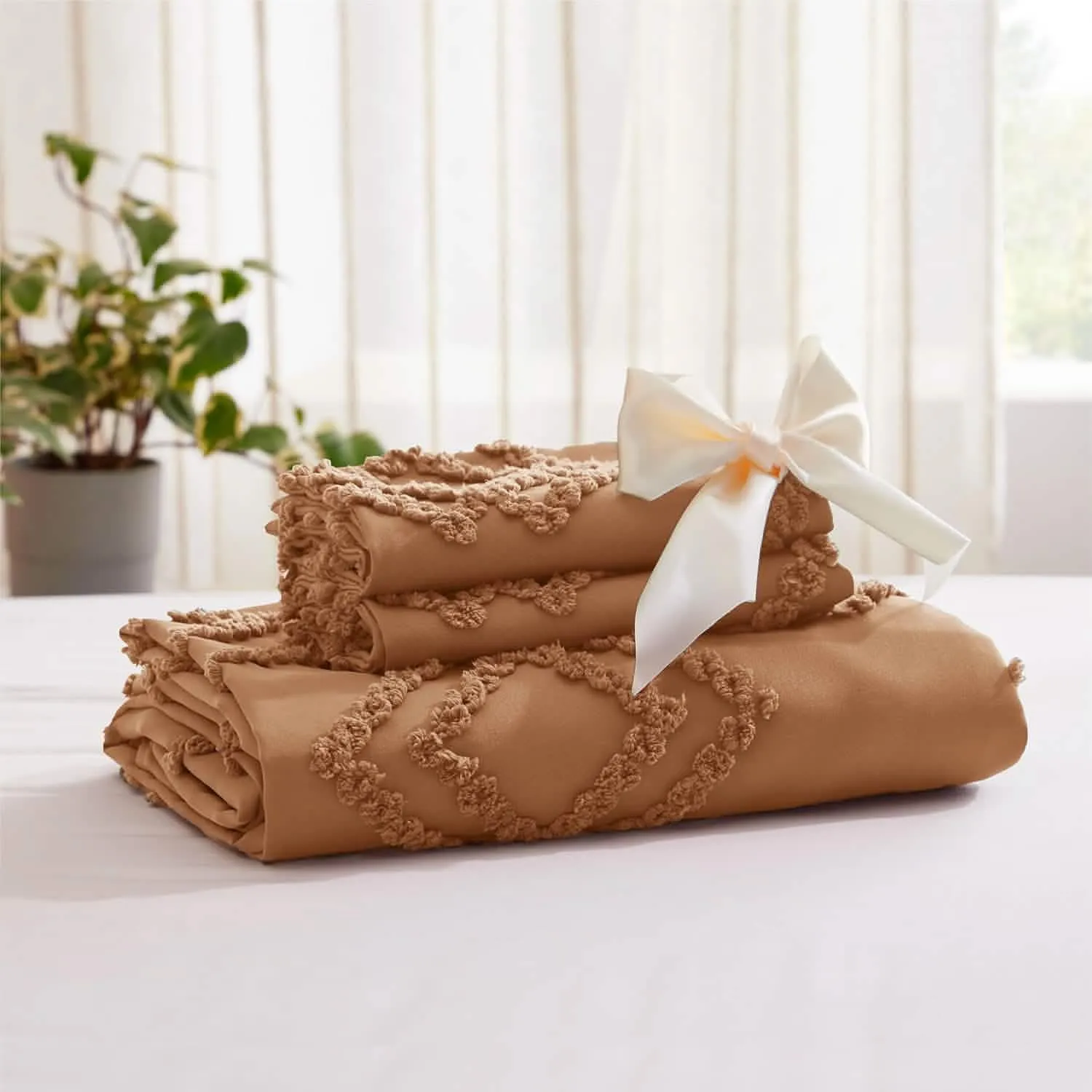 Tufted Embroidery Duvet Cover Set