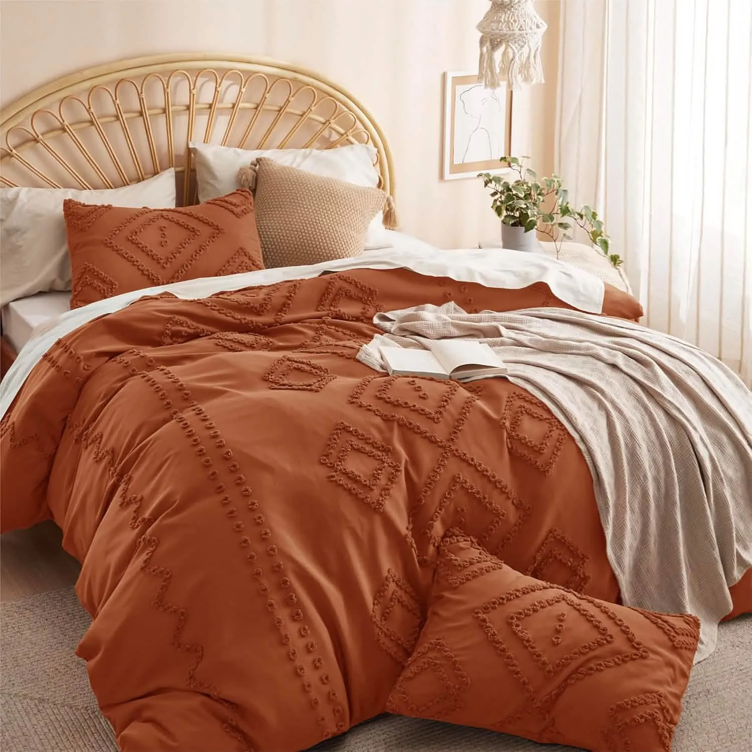 Tufted Embroidery Duvet Cover Set