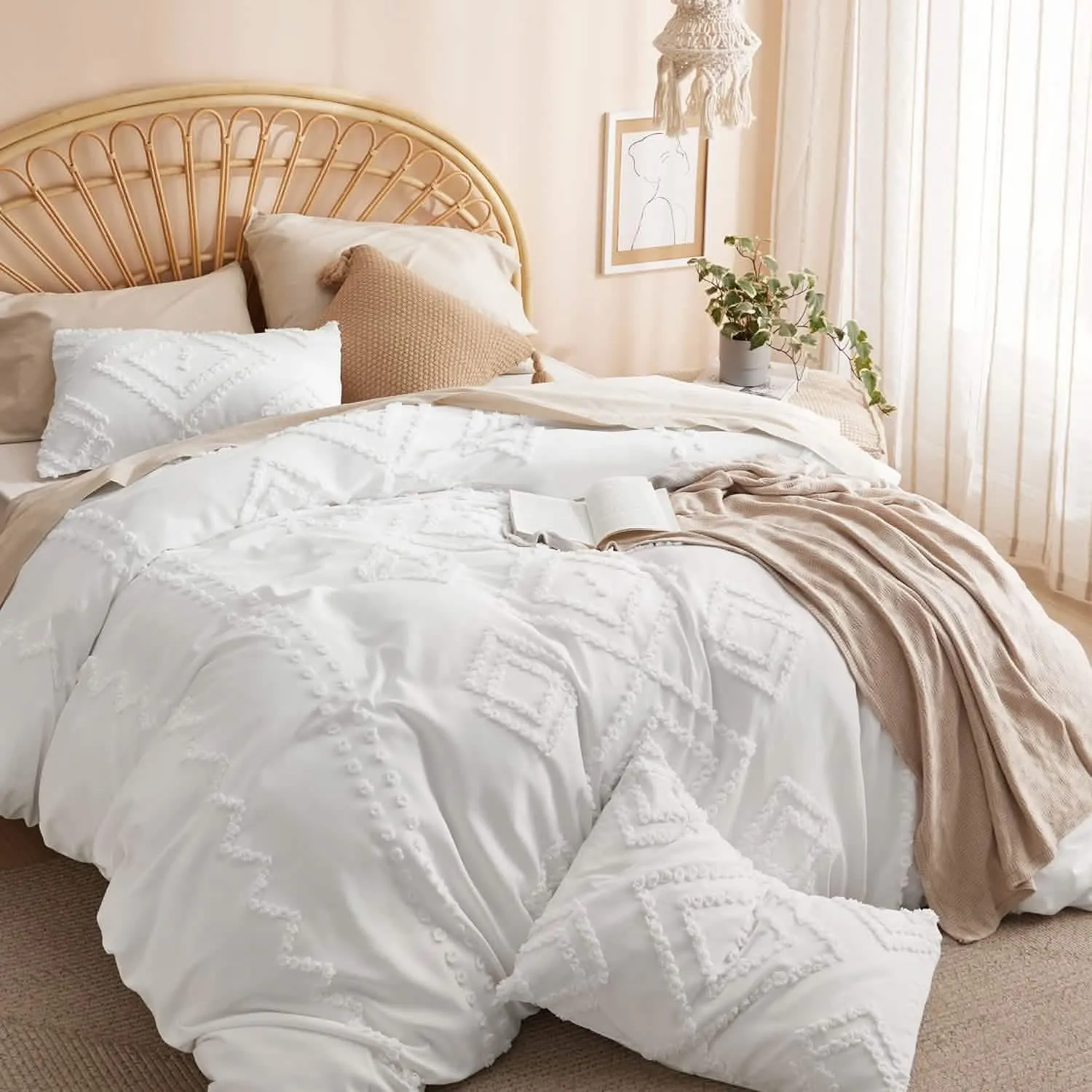 Tufted Embroidery Duvet Cover Set