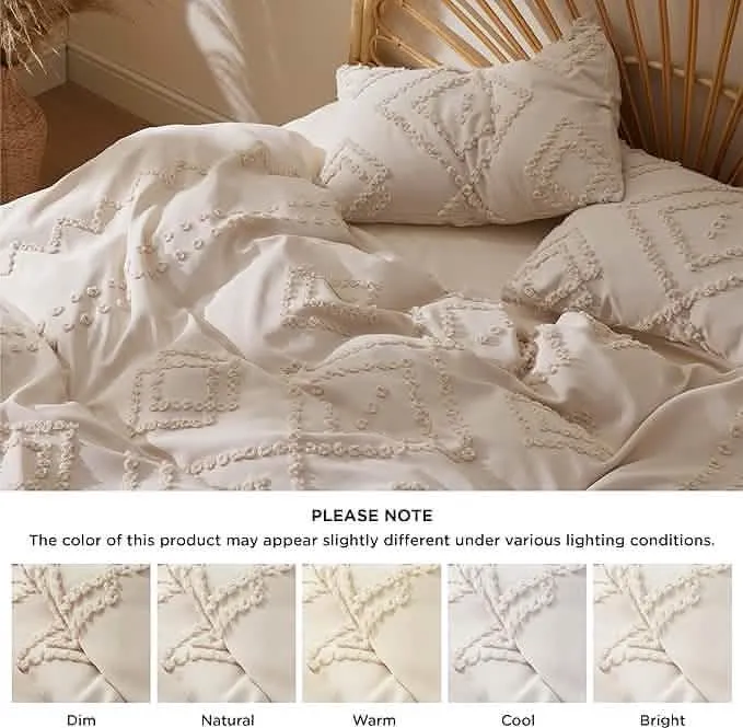 Tufted Embroidery Duvet Cover Set