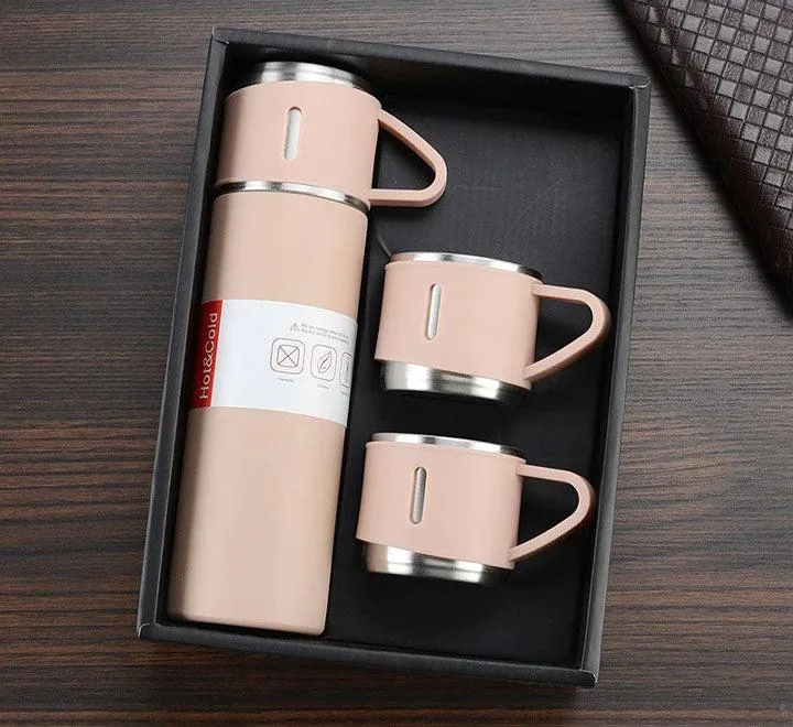 Vacuum Flask Set With Mugs