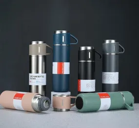 Vacuum Flask Set With Mugs