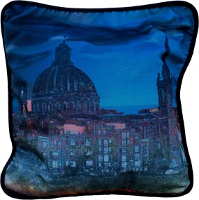 Valletta Skyline Blue Cushion Cover