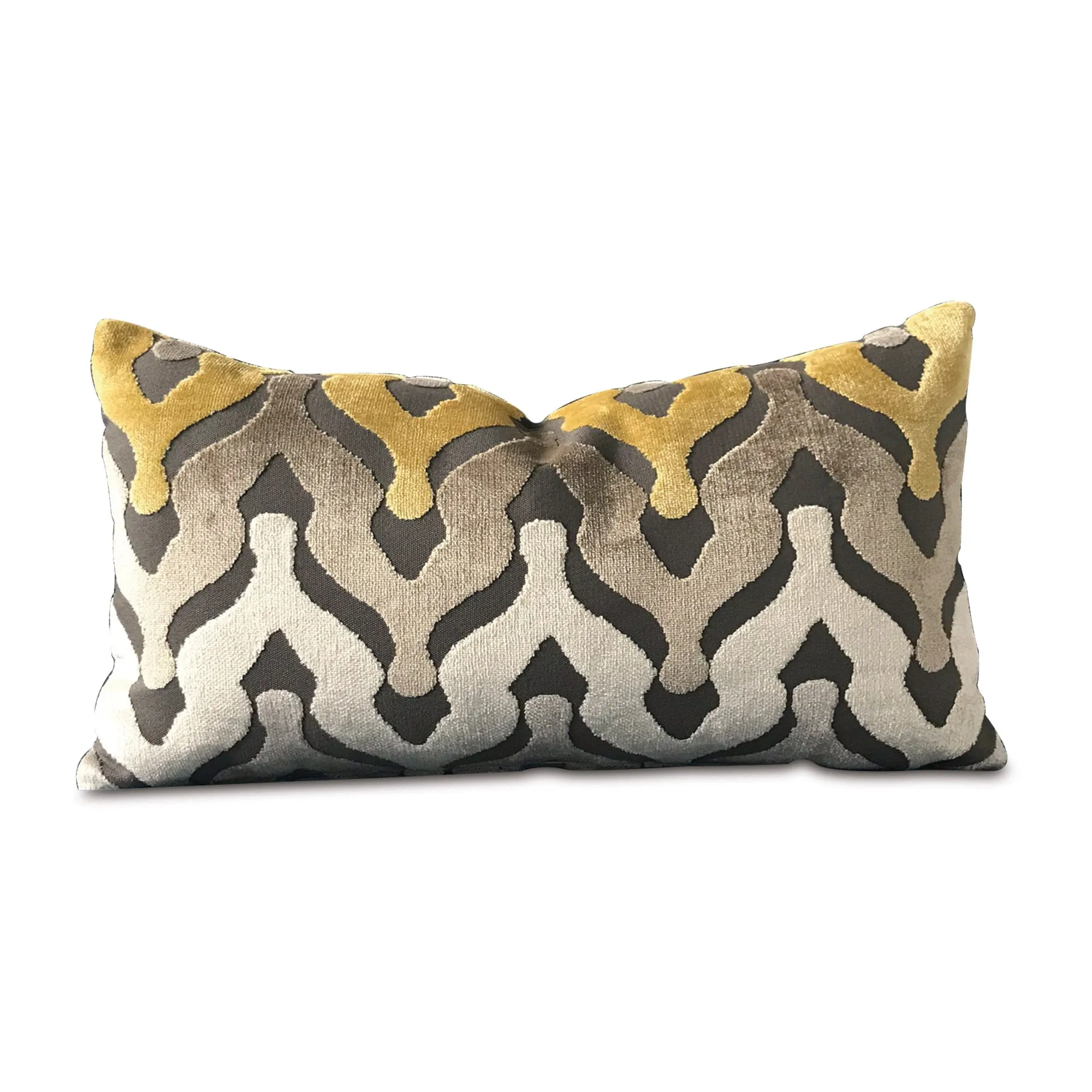 Velour Wishbone Waves Lumbar Pillow Cover 11x21