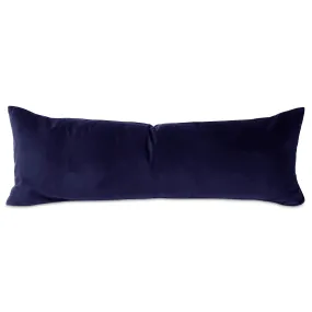 Velvet Extra Long Lumbar Pillow Cover 13x36 in Midnight Blue