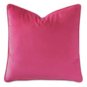 Vesper Velvet Throw Pillow Cover 20x20 in Lipstick