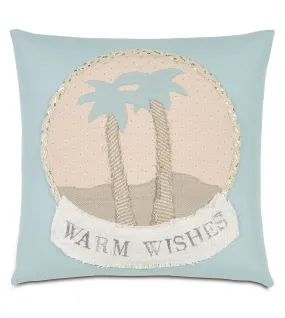 Warm Wishes from the Beach Throw Pillow Cover 18x18