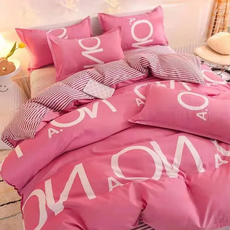 Washed Cotton Microfiber Cute Bedding Set Duvet Cover