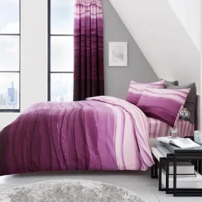 Wave Ombre Duvet Cover Bedding Set - Purple