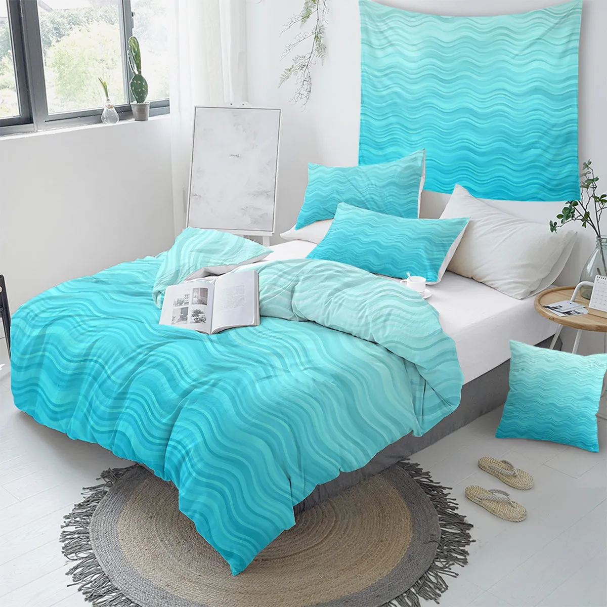 Waves of Blue Duvet Cover Set