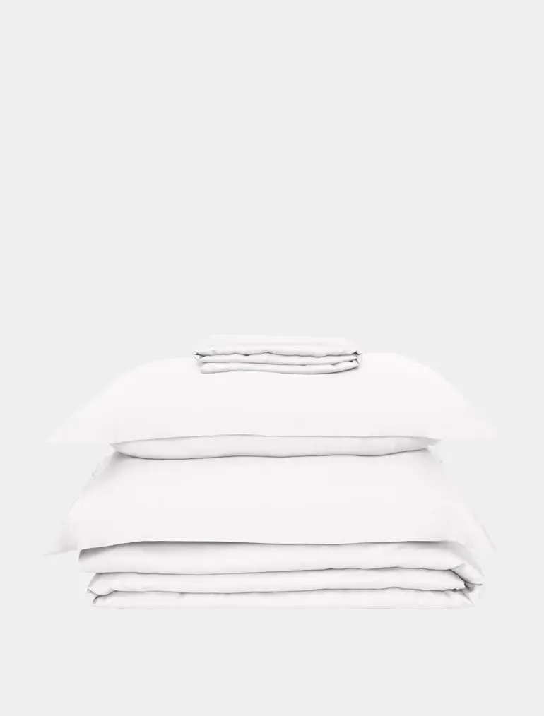 White Eucalyptus Silk Bed Sheet Set