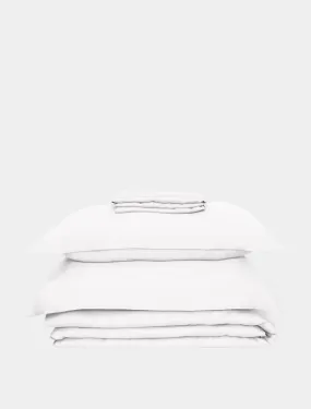 White Eucalyptus Silk Bed Sheet Set