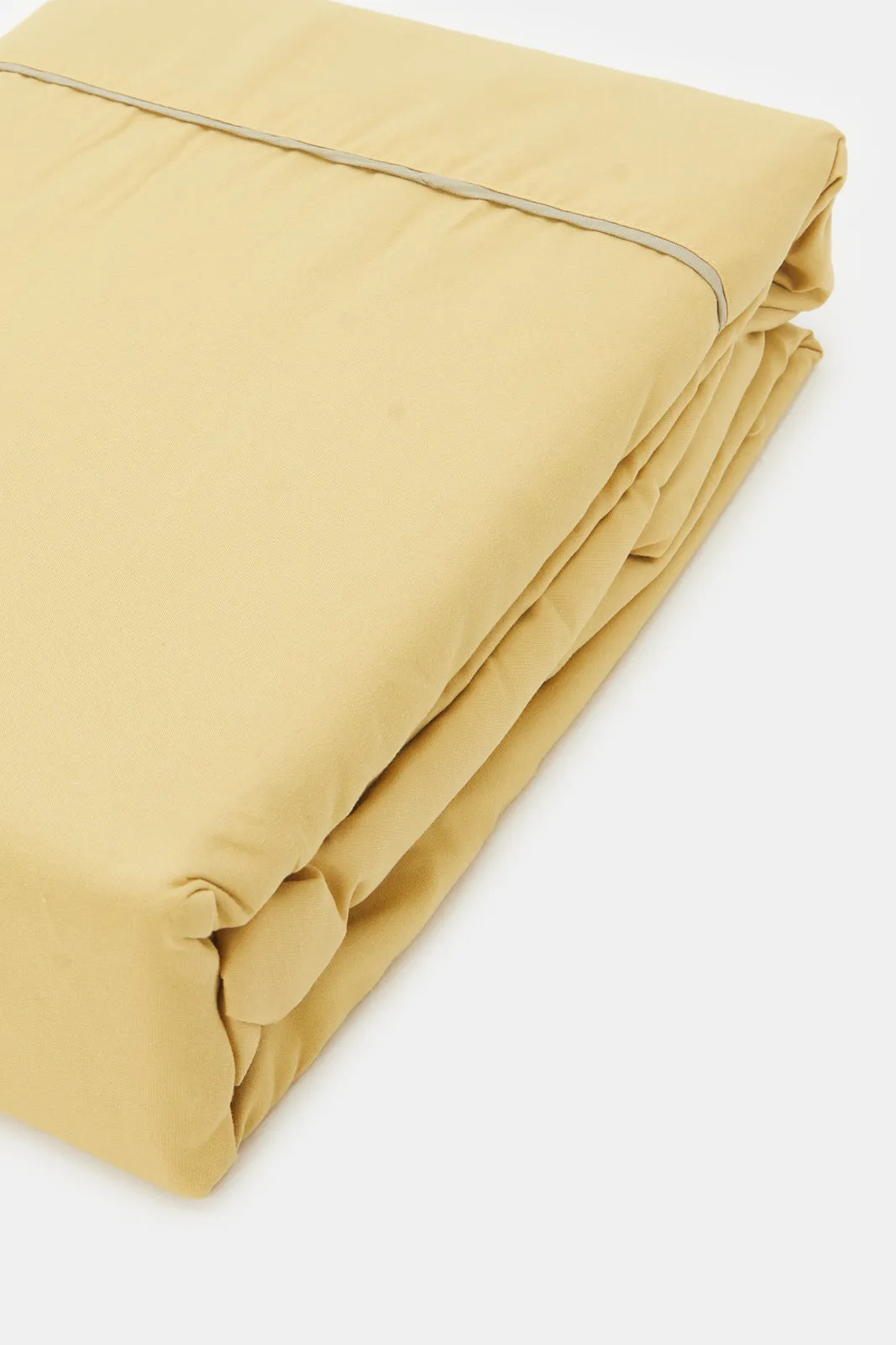 Yellow And Beige Reversible 2-Piece Duvet Cover Set (Single Size)