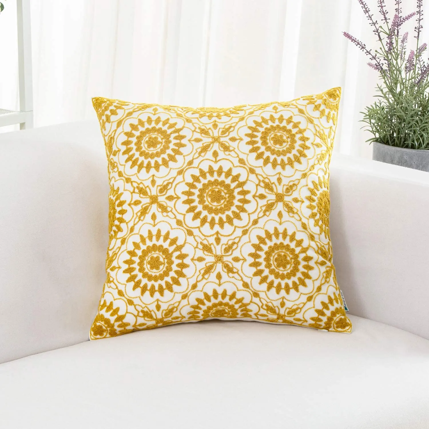 Yellow Floral Pillow