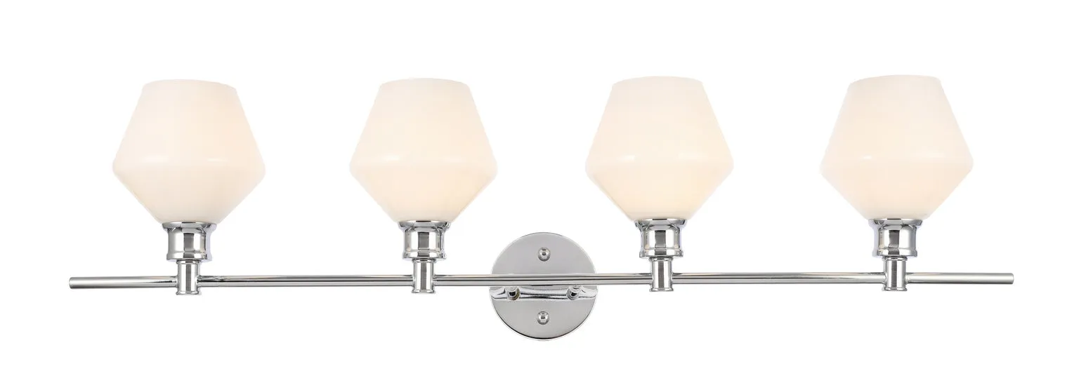 ZC121-LD2321C - Living District: Gene 4 light Chrome and Frosted white glass Wall sconce