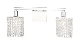 ZC121-LD7009C - Living District: Phineas 2 light Chrome and Clear Crystals wall sconce